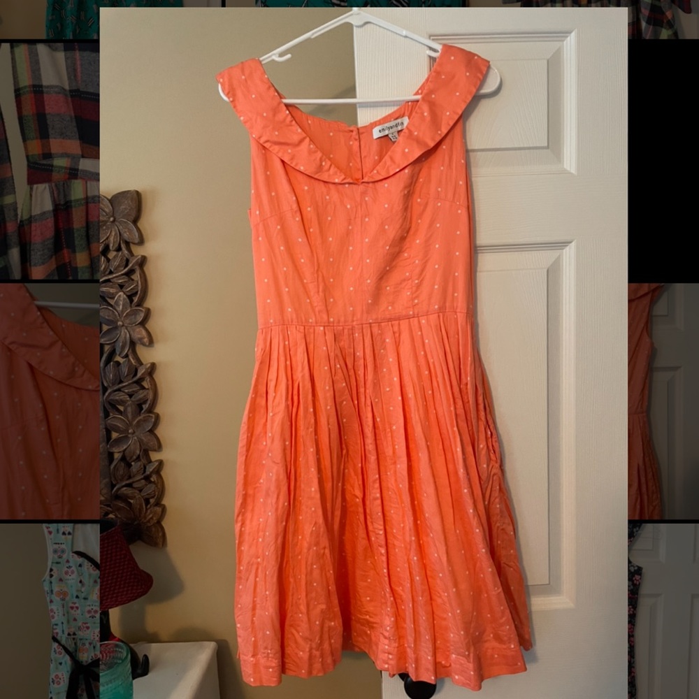 Emily and Fin Lulu dress peach dots, S/UK10
